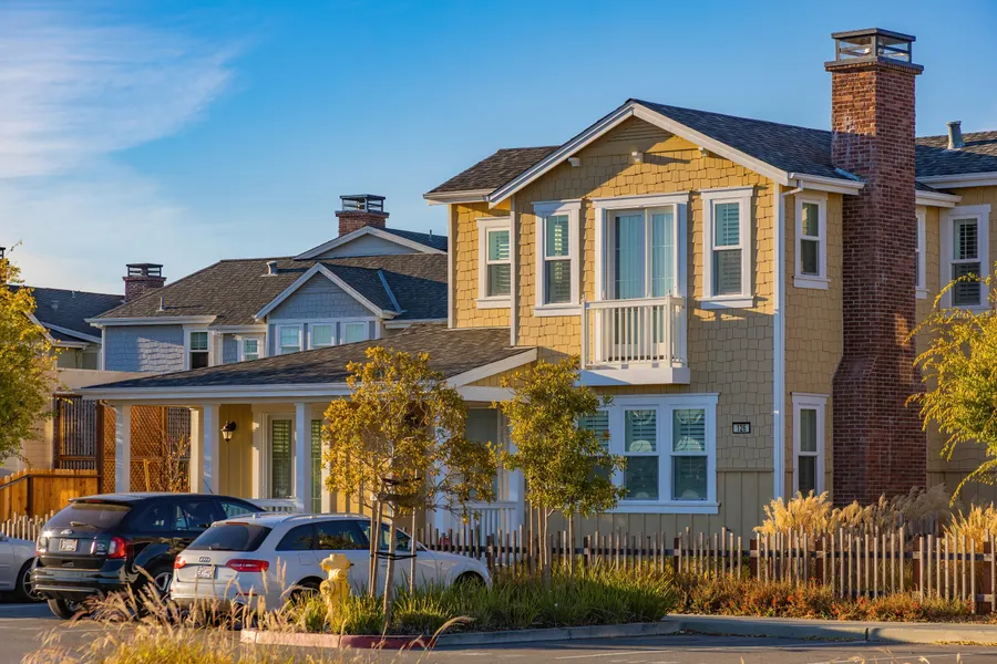 Homes on a tree-lined residential street